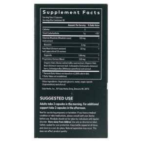 Thực phẩm bổ sung Gaia Herbs Adrenal Health Daily Support 60 Vegan Liquid Phyto-Caps 751063403009