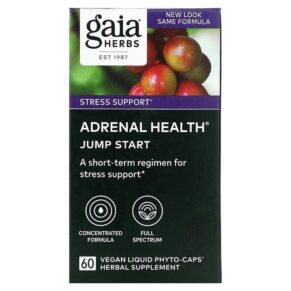 Thực phẩm chức năng Gaia Herbs Adrenal Health Jump Start 60 Vegan Liquid Phyto-Caps 751063149402