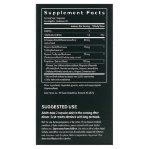 Thực phẩm bổ sung Gaia Herbs Adrenal Health Nightly Restore 60 Vegan Liquid Phyto-Caps 751063149389