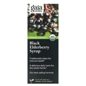 Thực phẩm chức năng Gaia Herbs Black Elderberry Syrup 5.4 fl oz (160 ml) 751063800037