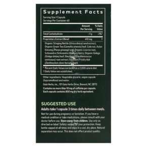 Thực phẩm bổ sung Gaia Herbs Energy Vitality 60 Vegan Liquid Phyto-Caps 751063398503