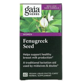 Thực phẩm chức năng Gaia Herbs Fenugreek Seed for Women 60 Vegan Liquid Phyto-Caps 751063402606
