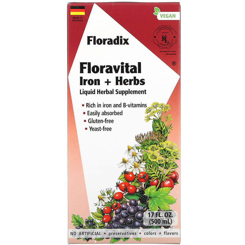 Gaia Herbs Floradix Floravital Iron + Herbs 17 fl oz (500 ml) 8 Thực phẩm chức năng Gaia Herbs Floradix Floravital Iron + Herbs 17 fl oz (500 ml) 850026260137