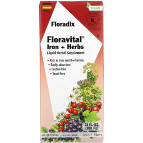 Thực phẩm chức năng Gaia Herbs Floradix Floravital Iron + Herbs 23 fl oz (700 ml) 850026260144