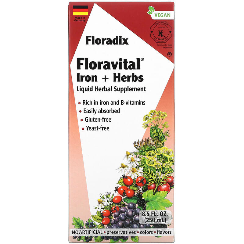 Gaia Herbs Floradix Floravital Iron + Herbs 8.5 fl oz (250 ml) 8 Thực phẩm chức năng Gaia Herbs Floradix Floravital Iron + Herbs 8.5 fl oz (250 ml) 850026260120