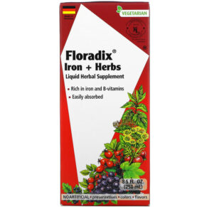 Thực phẩm chức năng Gaia Herbs Floradix Iron + Herbs Liquid Herbal Supplement 8.5 fl oz (250 ml) 850026260090