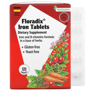 Thực phẩm chức năng Gaia Herbs Floradix Iron Tablets 120 Tablets 850026260182