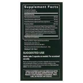 Thực phẩm bổ sung Gaia Herbs Gas & Bloating 50 Vegan Capsules 751063996198