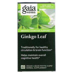 Thực phẩm chức năng Gaia Herbs Ginkgo Leaf 60 Vegan Liquid Phyto-Caps 751063398701