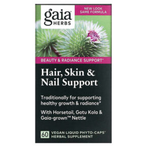 Thực phẩm chức năng Gaia Herbs Hair Skin & Nail Support 60 Vegan Liquid Phyto-Caps 751063400800