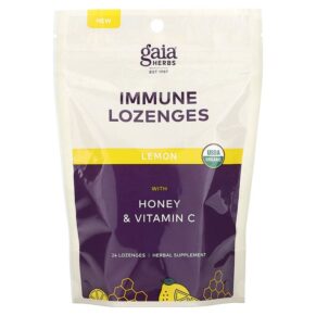 Thực phẩm chức năng Gaia Herbs Immune Lozenges Lemon 24 Lozenges 751063152211