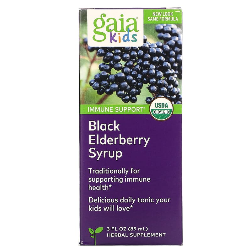 Gaia Herbs Kids Black Elderberry Syrup 3 fl oz (89 ml) 8 Thực phẩm chức năng Gaia Herbs Kids Black Elderberry Syrup 3 fl oz (89 ml) 751063145701