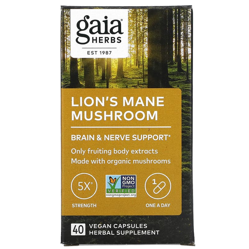 Gaia Herbs Lion's Mane Mushroom 40 Vegan Capsules 8 Thực phẩm chức năng Gaia Herbs Lion's Mane Mushroom 40 Vegan Capsules 751063151757