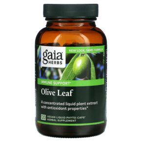 Thực phẩm chức năng Gaia Herbs Olive Leaf 120 Vegan Liquid Phyto-Caps 751063145817