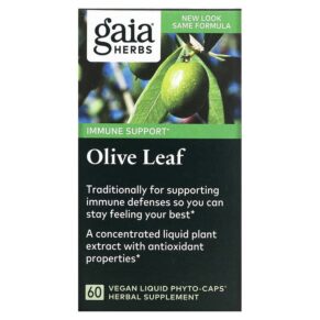 Thực phẩm chức năng Gaia Herbs Olive Leaf 60 Vegan Liquid Phyto-Caps 751063399401