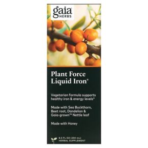 Thực phẩm chức năng Gaia Herbs Plant Force Liquid Iron 8.5 fl oz (250 ml) 751063146265