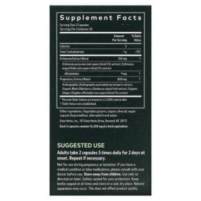 Thực phẩm bổ sung Gaia Herbs Quick Defense 40 Vegan Liquid Phyto-Caps 751063403603