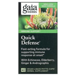 Thực phẩm chức năng Gaia Herbs Quick Defense 40 Vegan Liquid Phyto-Caps 751063403603