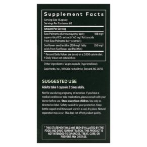 Gaia Herbs Saw Palmetto for Men 60 Vegan Liquid Phyto-Caps 3 Thực phẩm bổ sung Gaia Herbs Saw Palmetto for Men 60 Vegan Liquid Phyto-Caps 751063395724