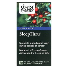 Thực phẩm chức năng Gaia Herbs SleepThru 60 Vegan Liquid Phyto-Caps 751063145763