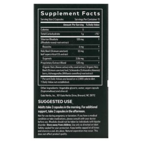 Thực phẩm bổ sung Gaia Herbs Stress Response 30 Vegan Capsules 751063403405