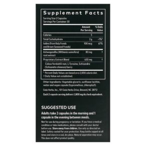 Thực phẩm bổ sung Gaia Herbs Thyroid Support 60 Vegan Liquid Phyto-Caps 751063399906