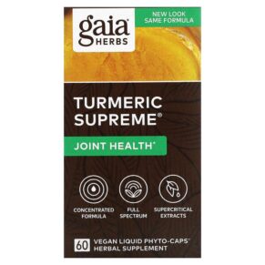 Thực phẩm chức năng Gaia Herbs Turmeric Supreme Joint Health 60 Vegan Liquid Phyto-Caps 751063146456