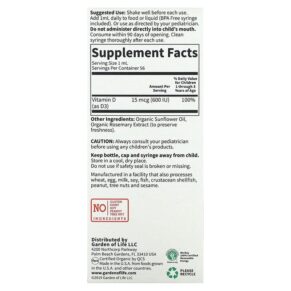 Thực phẩm bổ sung Garden of Life Baby Vitamin D3 Liquid 1.9 fl oz (56 ml) 658010125215