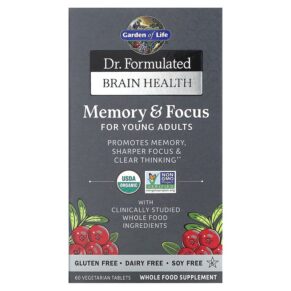 Thực phẩm chức năng Garden of Life Dr. Formulated Brain Health Memory & Focus for Young Adults 60 Vegetarian Tablets 658010121279