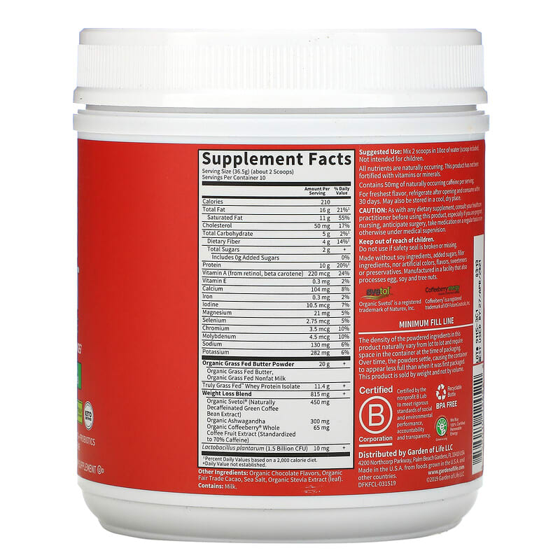 Garden of Life Dr. Formulated Keto Fit Weight Loss Shake Chocolate 12.87 oz (365 g) 2 Thực phẩm bổ sung Garden of Life Dr. Formulated Keto Fit Weight Loss Shake Chocolate 12.87 oz (365 g) 658010124522