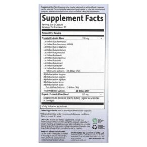 Thực phẩm bổ sung Garden of Life Dr. Formulated Probiotics Once Daily Prenatal 30 Vegetarian Capsules 658010120036