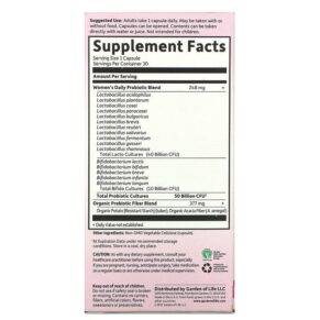 Thực phẩm bổ sung Garden of Life Dr. Formulated Probiotics Once Daily Women's 50 Billion 30 Vegetarian Capsules 658010118323