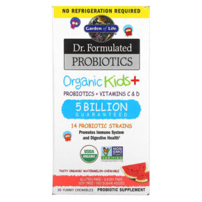 Thực phẩm chức năng Garden of Life Dr. Formulated Probiotics Organic Kids + Tasty Organic Watermelon 30 Yummy Chewables 658010122153