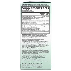 Thực phẩm bổ sung Garden of Life Dr. Formulated Quercetin Immune 500 mg 30 Vegetarian Tablets 658010130547