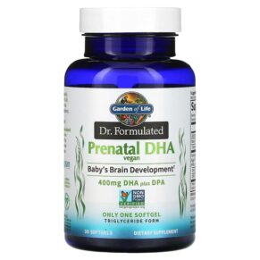 Thực phẩm chức năng Garden of Life Dr. Formulated Vegan Prenatal DHA 400 mg 30 Softgels 658010124652