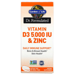 Thực phẩm chức năng Garden of Life Dr. Formulated Vitamin D3 & Zinc 30 Small Tabs 658010130530