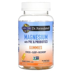 Thực phẩm chức năng Garden of Life Magnesium with Pre & Probiotics Gummies Orange Creme 60 Gummies 658010132701