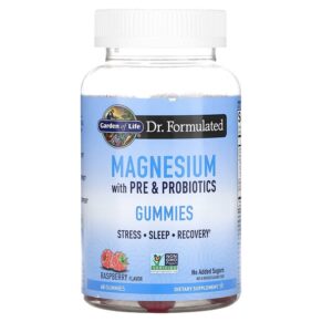 Thực phẩm chức năng Garden of Life Magnesium with Pre & Probiotics Gummies Raspberry 60 Gummies 658010130899