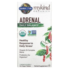 Thực phẩm chức năng Garden of Life MyKind Organics Adrenal Daily Balance 120 Vegan Tablets 658010121866
