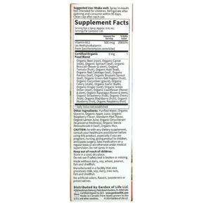 Thực phẩm bổ sung Garden of Life MyKind Organics B-12 Organic Spray Raspberry 2 fl oz (58 ml) 658010117791