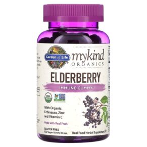 Thực phẩm chức năng Garden of Life MyKind Organics Elderberry Immune Gummy 120 Vegan Gummy Drops 658010121774