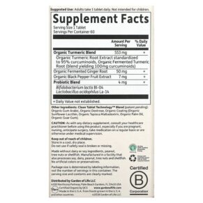 Thực phẩm bổ sung Garden of Life MyKind Organics Extra Strength Turmeric Inflammatory Response 60 Vegan Tablets 658010121903