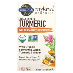 Thực phẩm chức năng Garden of Life MyKind Organics Extra Strength Turmeric Inflammatory Response 60 Vegan Tablets 658010121903