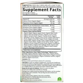 Thực phẩm bổ sung Garden of Life MyKind Organics Organic Plant Calcium 180 Vegan Tablets 658010117616