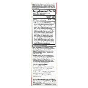Thực phẩm bổ sung Garden of Life MyKind Organics Vitamin C Organic Spray Cherry-Tangerine 2 fl oz (58 ml) 658010118606