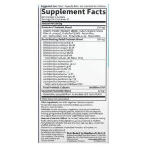 Thực phẩm bổ sung Garden of Life Probiotics Gas & Bloating 50 Billion 30 Vegetarian Capsules 658010131773