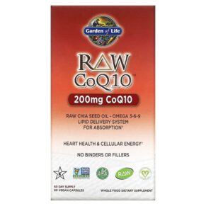 Thực phẩm chức năng Garden of Life RAW CoQ10 200 mg 60 Vegan Capsules 658010115926