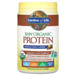 Thực phẩm chức năng Garden of Life RAW Organic Protein Organic Plant Formula Vanilla Chai 16 lbs 4.45 oz (580 g) 658010116060