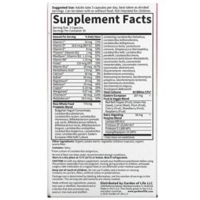 Thực phẩm bổ sung Garden of Life RAW Probiotics Women 50 & Wiser 85 Billion 90 Vegetarian Capsules 658010115681