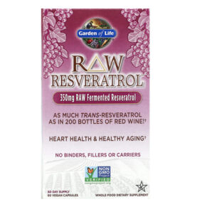 Thực phẩm chức năng Garden of Life RAW Resveratrol 350 mg 60 Vegan Capsules 658010115919